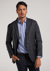 Blazer en lana de cuadros