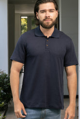 Polo tejida azul oscuro