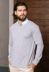 Polo manga larga gris