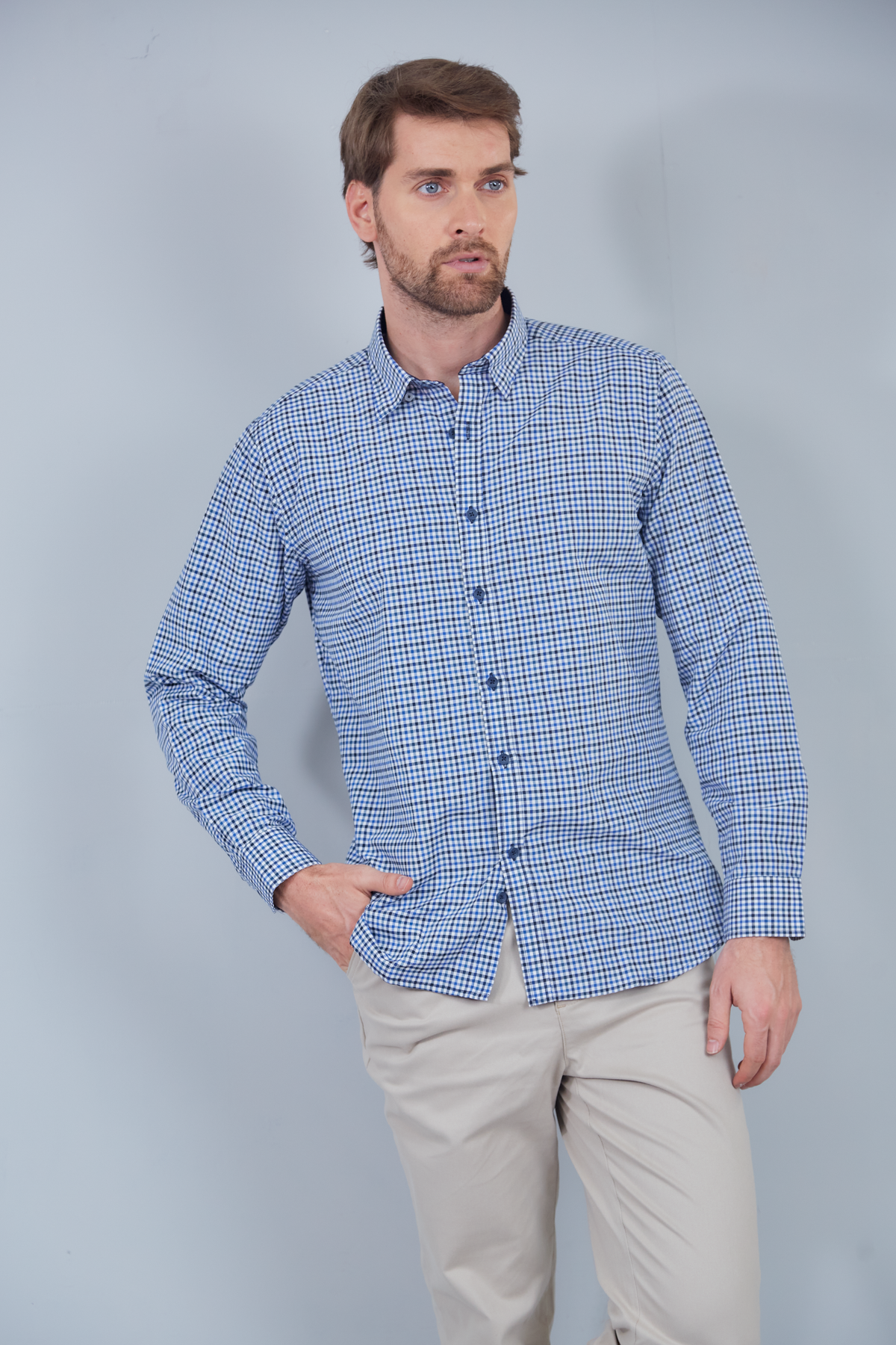 Camisa cuadros azules