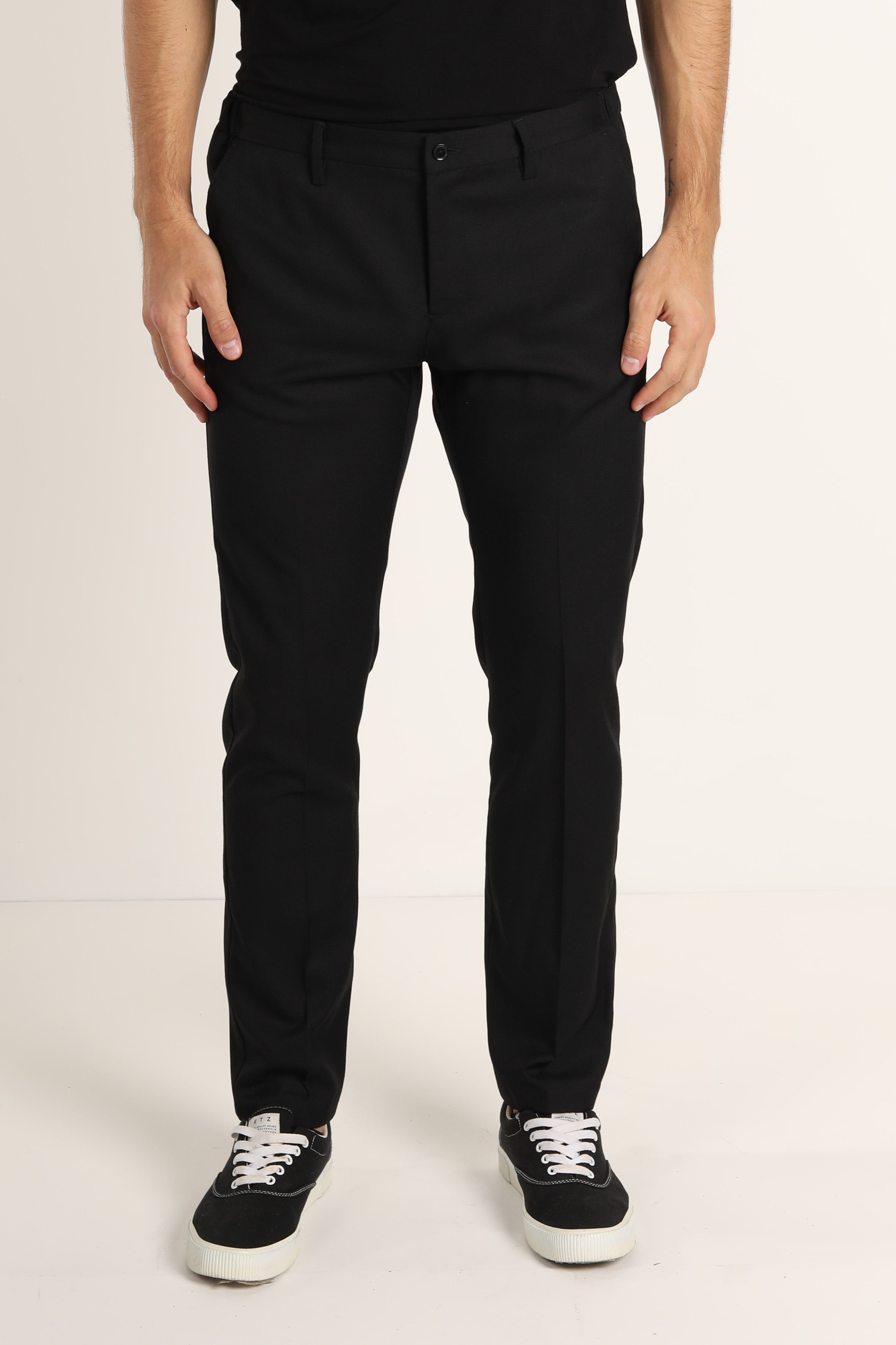 Pantalón Negro Pantalones De Vestir Casuales Para Hombre